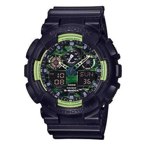 Image of Casio G-Shock sort resin med stål quartz multifunktion (5081) Herre ur, model GA-100LY-1AER